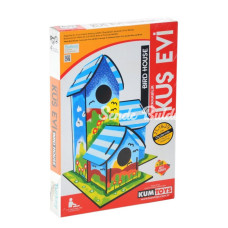 5269 Kumtoys Boyanabilir 3lü Kuş Evi  Bird House