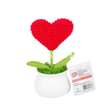 FL7 12Lİ Kroşe Örgü Saksıda Kalp Birliktoys
