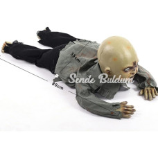 Sesli Işıklı ve Sensörlü Yerde Emekleyen Hareketli Bebek Hayalet Zombi Dekor 30x85 cm