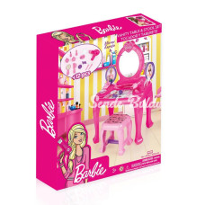 1609 Barbie Ayaklı Makyaj Masası ve Sandalye Seti  Dolu
