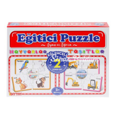 Nessiworld 7196 Çark Puzzle Hayvanlar Taşıtlar 60 Parça Dıytoy