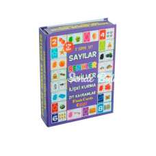 1413 DıyToy Flash Cards  5 Süper Set  Sayılar+Renkler+Şekiller+İlişki Kurma+Zıt Kavramlar / +2 yaş