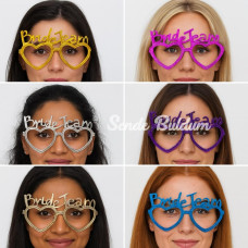 Kalpli Bride Team Gözlük Seti 6 Renk  Kına veamp; Düğün Partileri İçin