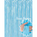 Soft Mavi Püsküllü Kapı Perdesi  Parti Baby Shower Sünnet Süsü 1x2 m