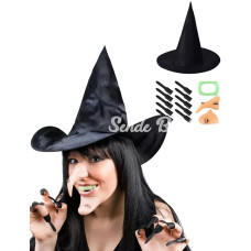 Cadı Şapkası Cadı Tırnakları Cadı Burnu Cadı Çenesi Cadı Diş Seti Cadı Şapkası Cadı Tırnakları Cadı Burnu Cadı Çenesi Cadı Diş Seti