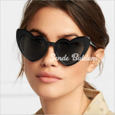 Siyah Renk Kalp Şekilli Parti Gözlüğü 15x5 cm