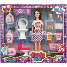 Nessiworld Cindy Doll Bebekli Lavabo ve Temizlik Seti 02452