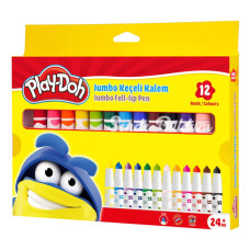 Nessiworld PlayDoh Jumbo Keçeli Kalem Karton 12 Renk 8 mm