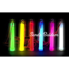 Nessiworld Karanlıkta Yanan Asılabilir ip Aparatlı Glow Stick Kolye Glow Stick Lamba 6 Adet 6 Renk 15 cm