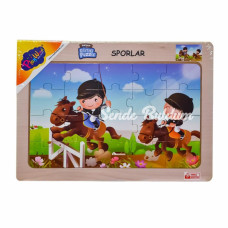 ONY85868788 Ahşap Eğitici Puzzle Sporlar Onyıl