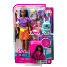 HGX55 Barbie Brooklyn Seyahatte Bebeği ve Aksesuarları
