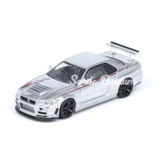 Nessiworld Inno 1/64 Nissan Skyline GTR R34 Nismo RTune Chrome 3