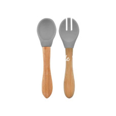 Nessiworld  Mama Kaşığı ve Çatal Seti Powder Grey