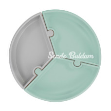Nessiworld  Puzzle Vakum Tabanlı Silikon Tabak River Green / Powder Grey