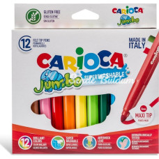 Nessiworld Carioca Jumbo Süper Yıkanabilir Keçeli Boya Kalemi 12Li