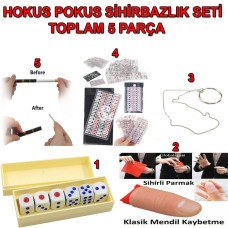 Nessiworld Hokus Pokus Sihirbazlık Seti İllüzyon Oyunları 5 Parçalık Set