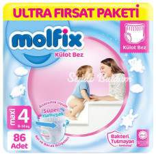 Molfix Külot Bez Ultra Fırsat Paketi 4 Beden 914 Kg 86 Adet