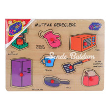 ONY168169 Ahşap Tutmalı Mutfak Gereçleri Onyıl Oyuncak