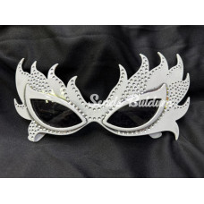 Taşlı Göz Kamaştıran Gecenin Yıldızı Beyaz Parti Alev Gözlük