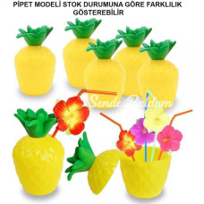 Nessiworld Ananas Hawaii Luau Aloha Pipetli İçecek Kabı Bardak 10x13 cm 1 Adet Nessiworld Ananas Hawaii Luau Aloha Pipetli İçecek Kabı Bardak 10x13 cm 1 Adet