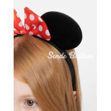 Kırmızı Fiyonklu Minnie Mouse Taç Fare Tacı Kafa Bandı Kırmızı Fiyonklu Minnie Mouse Taç Fare Tacı Kafa Bandı