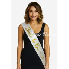 Beyaz Saten Üzerine El Yazısı İtalik Altın Bride To Be Kuşağı