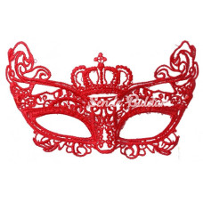Nessiworld Kırmızı Renk Dantel Örgü İşlemeli Parti Maskesi Model 2