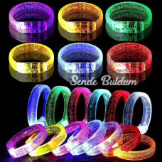 Nessiworld Led Işıklı Pilli Işıklı Rengarenk Kalın Bileklik Işıklı Bilezik Karışık Renk 1 Adet