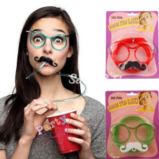 Nessiworld Pipetli Parti Gözlüğü  Çocuk ve Yetişkin Bıyıklı Pipet Gözlük Yeşil Renk 18x14 cm