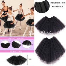 NessiWorld Siyah Renk Tütü Etek Bale Eteği Gösteri Eteği Çocuk Bebek Boy