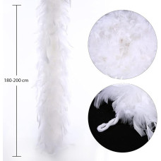 Beyaz Renk Kabarık Kalın Otriş Boa Tüy 6 cm Genişlik 180200 cm Uzunluk
