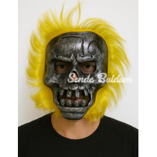 Wild Skull  Metal Kafatası Sarı Saçlı İskelet Maske