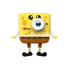 Sünger Bob Tasarımlı Yeni Nesil Çocuk Dijital Mini Fotoğraf Makinesi Çift Kamera