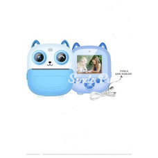 Dijital Video Fotoğraf App Destekli Çocuk Kamerası Termal Resim Kağıt Baskılı Yazıcı Mavi