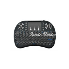 Smart Tv Box Ps3 Uyumlu Kablosuz Dokunmatik Işıklı Şarjlı Touchpadli Mini Q Klavye