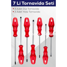 7li Tornavida Seti (4 Adet Düz Tornavida 3 Adet Yıldız Tornavida)