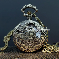 Tren Tasarımlı Köstekli Saat