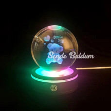 Ayıcık Tasarımlı Renk Değiştiren Dönen Cam Küre