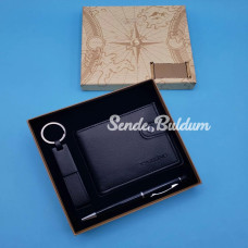 Siyah Touchpen Kalem Anahtarlık Ve Cüzdan
