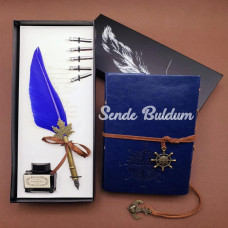 Deri Defter Ve Tüylü Kalem