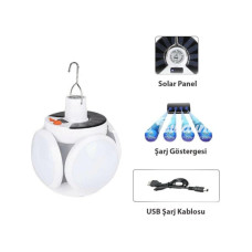 P038 Solar Güneş Enerji Ve Usb Sarjli 5 Kanatlı