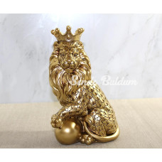 Polyester Dekoratif Taçlı Aslan Figürü Alk2574