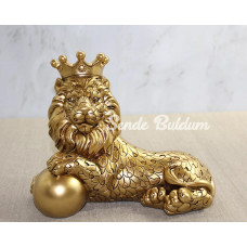 Polyester Dekoratif Taçlı Aslan Figürü Alk2575