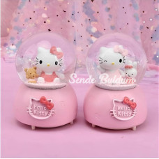 Hello Kitty Işıklı Müzikli Kar Küresi Orta Boy Alk3117