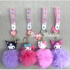 Ponponlu Kuromi Ve Hello Kitty Anahtarlık Alk4246