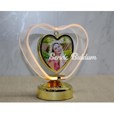 Kişiye Özel Fotoraf Alanli Kalpli Led Çerceve Alk4450