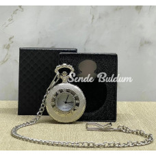 Özel Kutulu Gümüş Köstekli Saat Alk4660