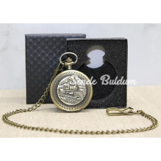 Özel Kutulu Tren Temalı Köstekli Saat Alk4670