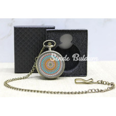 Özel Kutulu Mandala Deseni Köstekli Saat Alk4678