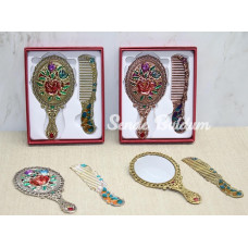 Gül Tasarimi Ayna Ve Tarak Seti Küçük Boy Alk4986